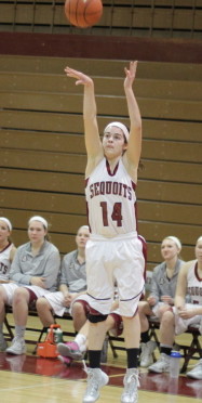 Sophomore Amy Reiser shoots a three pointer. 
