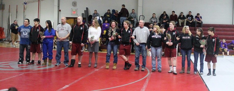 Four Wrestlers Honored at Senior Night