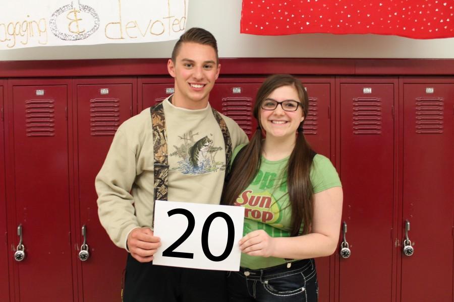 Seniors Patrick Krause and Avery Herbon represent the letter G wearing their geekiest outfits for the senior countdown. This reminds seniors they only have 20 days until the last day of school. 