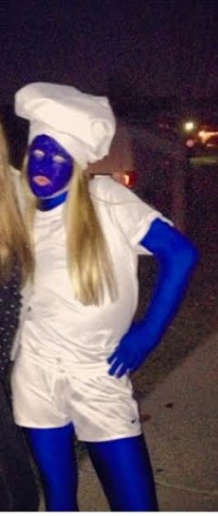 DIY Smurf costume courtesy of Courtney Coleman.