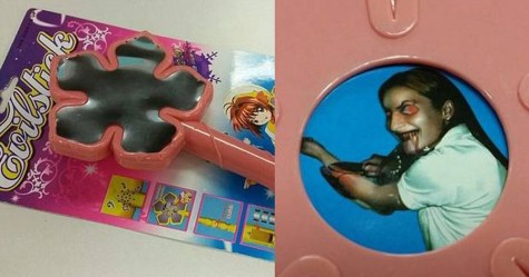 Dollar store wand has hidden picture of demon. 