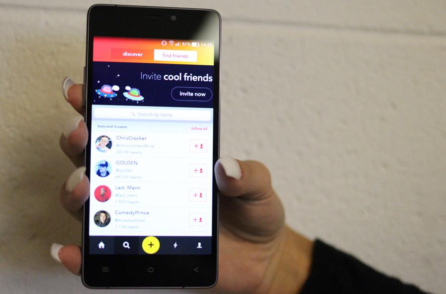 The Musical.ly app allows users to share lip-synced videos with their friends.
