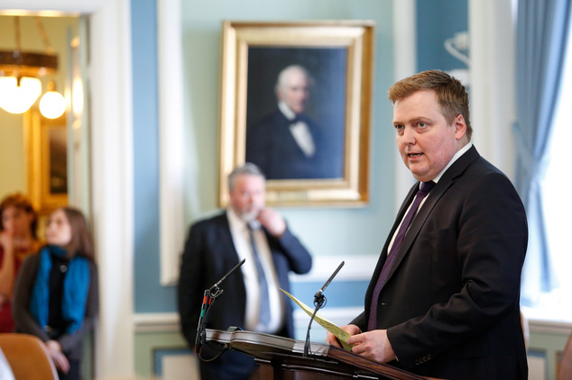 Iceland Prime Minister Sigmundur David Gunnlaugsson announced his resignation Tuesday. (AP Photo/Brynjar Gunnarsson)