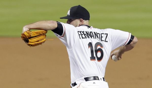 Marlins pitcher José Fernández pitches on September 20, 2016. Fernández died in a boating accident on Sunday.