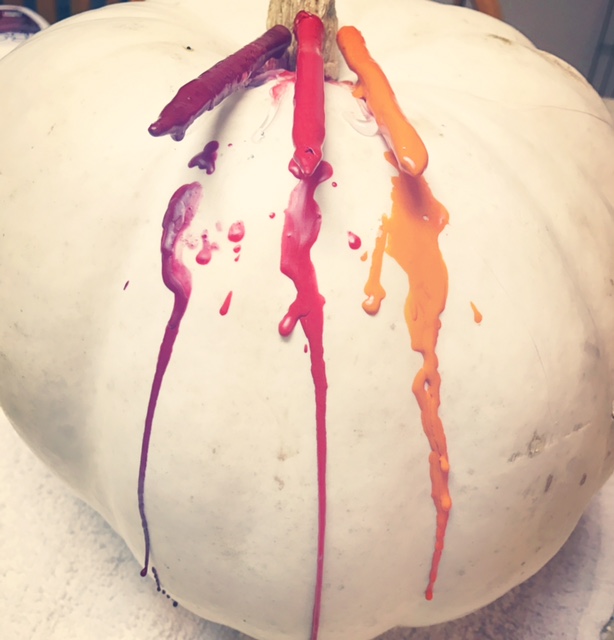 Do It Yourself: Crayon Drip Pumpkin Art