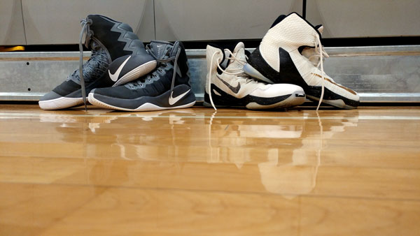 ACHS athletes show off their favorite basketball shoes.