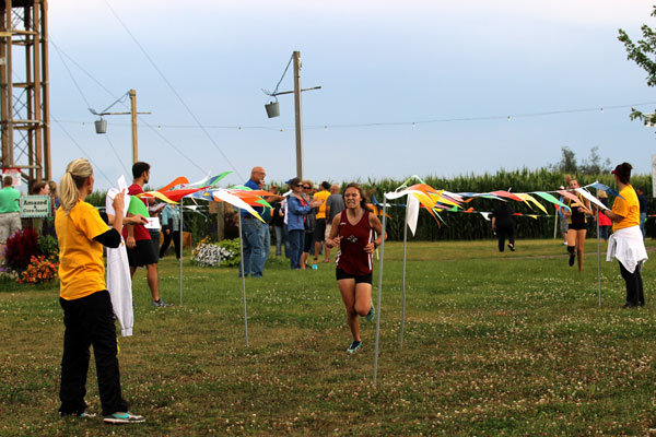 Natalie Hill finishing her first victory of the season.