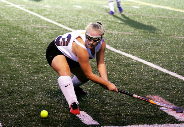 Junior Karina Steitz goes after a ball from a game earlier this season.