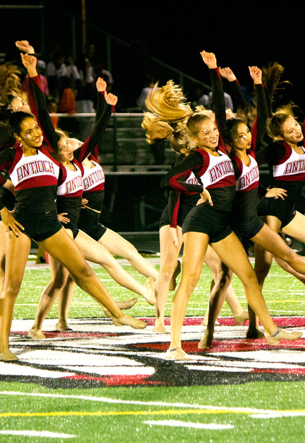 Senior Danielle Bay performs during halftime.