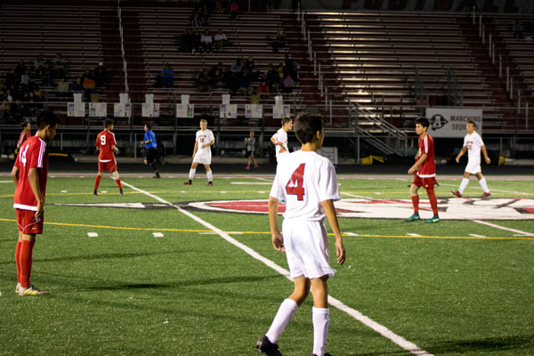 Freshman Trevor Niznik scanning the field. 