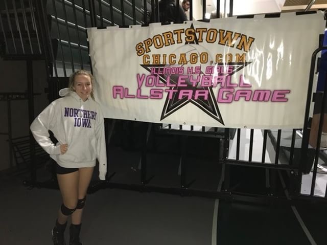 Kat Barr was honored to be able to play in the Illinois volleyball all star game.  