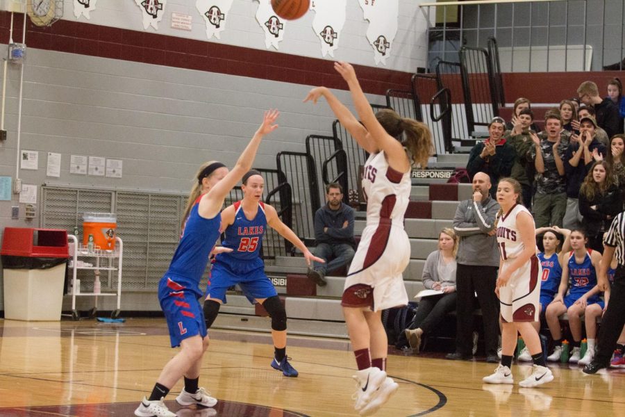 The girls varsity basketball team takes on rival, Eagles from Lakes Community High School.