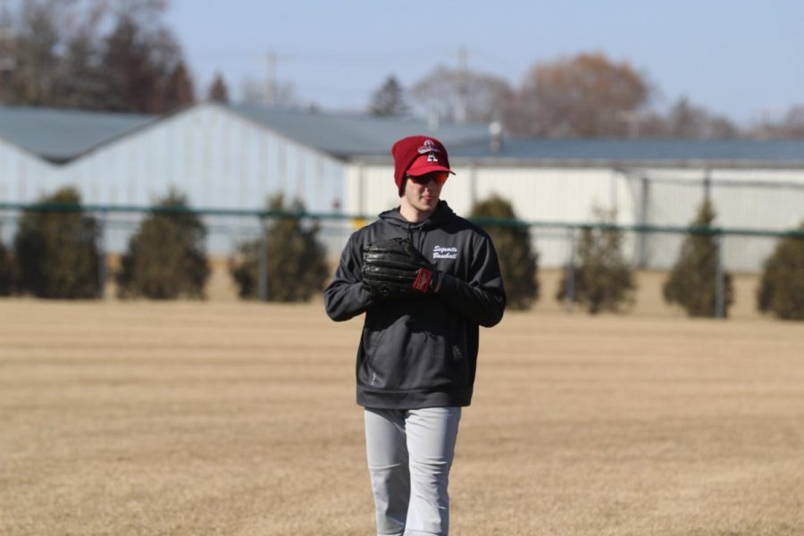 Baseball continues to practice in order to improve all of their personal skills.