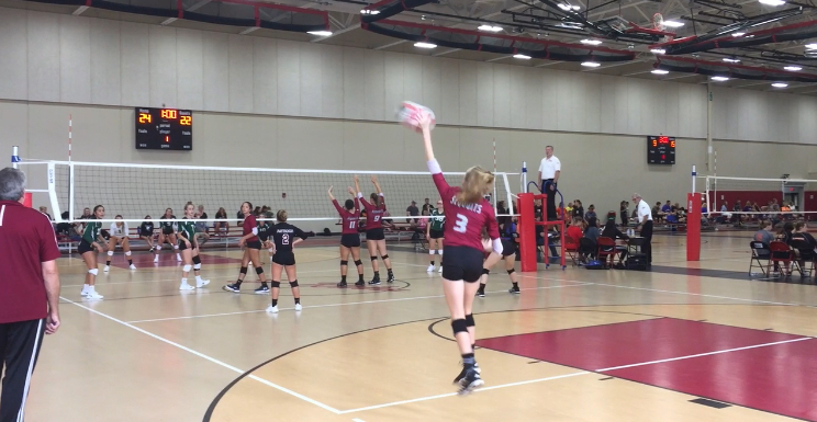 Hannah Benes serves for the Sequoits.