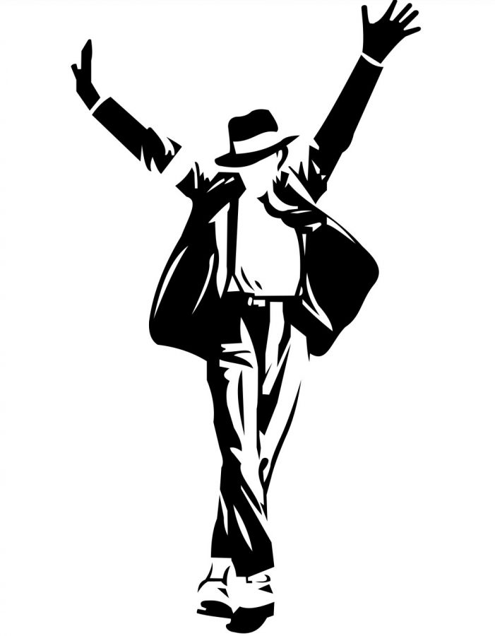 An illustration of Michael Jackson in one of his famous poses.