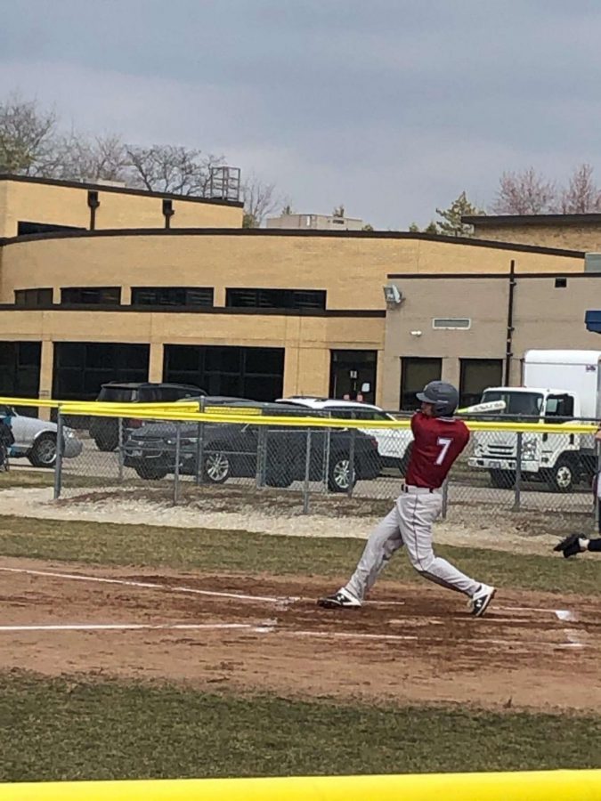 Senior Austin Andrews at bat during the Antioch versus Round Lake game on Friday, April 5. 