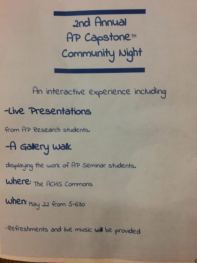 The+AP+Seminar+students+made+this+flyer+to+promote+Community+Night.