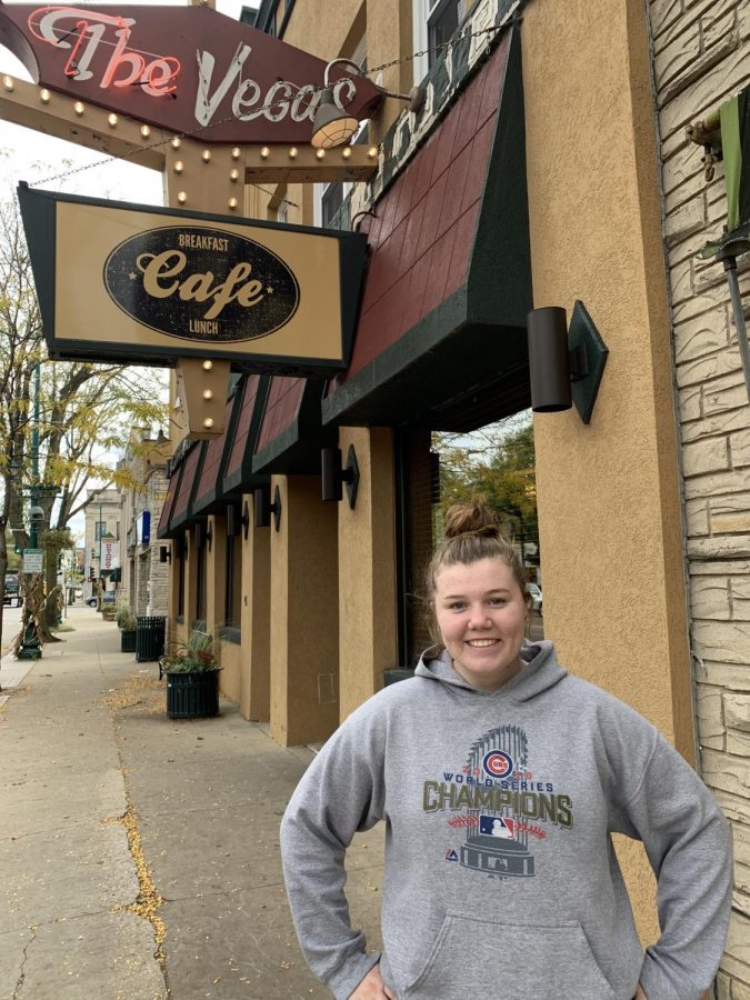 Antioch has a pretty dull and boring scene, except for one hot spot everyone seems to love, Vegas. Madison Merrill stands in front of The Vegas cafe before getting a delicious meal. 