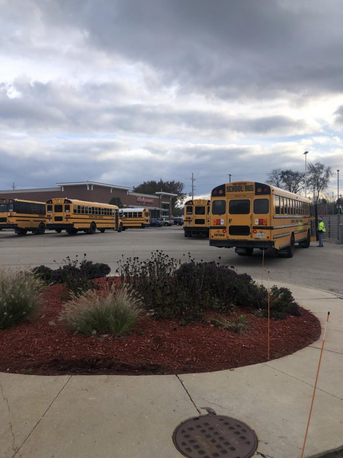 At Antioch Community High School, the buses park at the back of the school. The students who do not have rides to school and home from school are the ones that use the bus as a source of their transportation. 