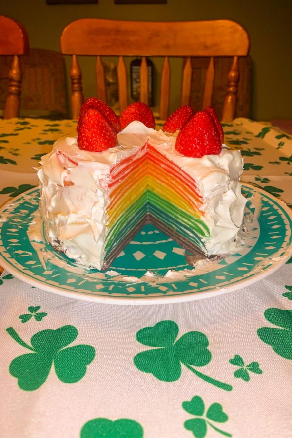 You+can+see+the+layers+of+the+rainbow+in+the+crepe+cake.+The+colors+make+it+look+fun+and+appetizing.+