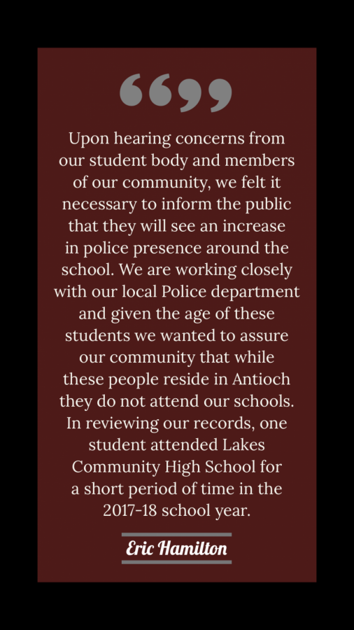 ACHS Principal Eric Hamilton made a statement regarding the local arrest.