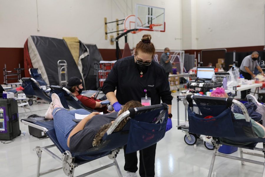 The blood drive nurses attend to every patient to ensure they are as comfortable and relaxed as possible.