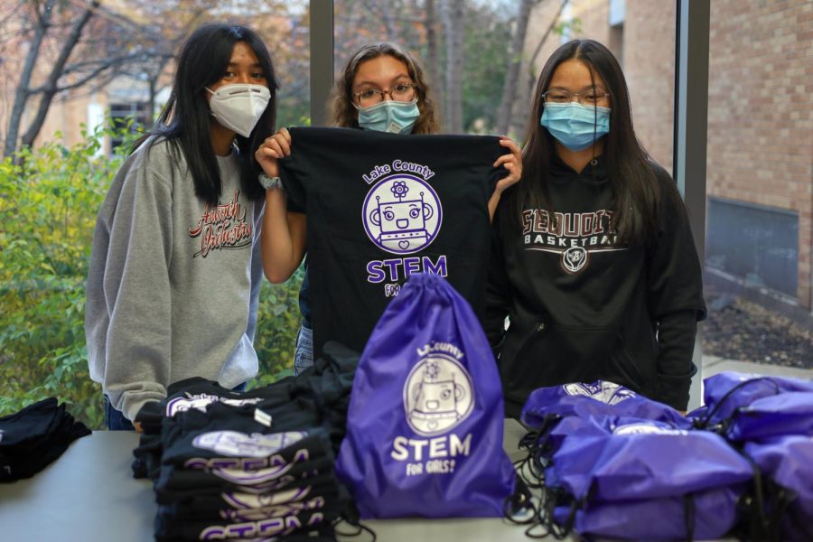 Three ACHS students volunteer at the conference. I had a lot of fun at the STEM conference, senior Jasmine Ametovski said. It was wonderful to see the information being given to young girls that educates them on their options and also inspires them.