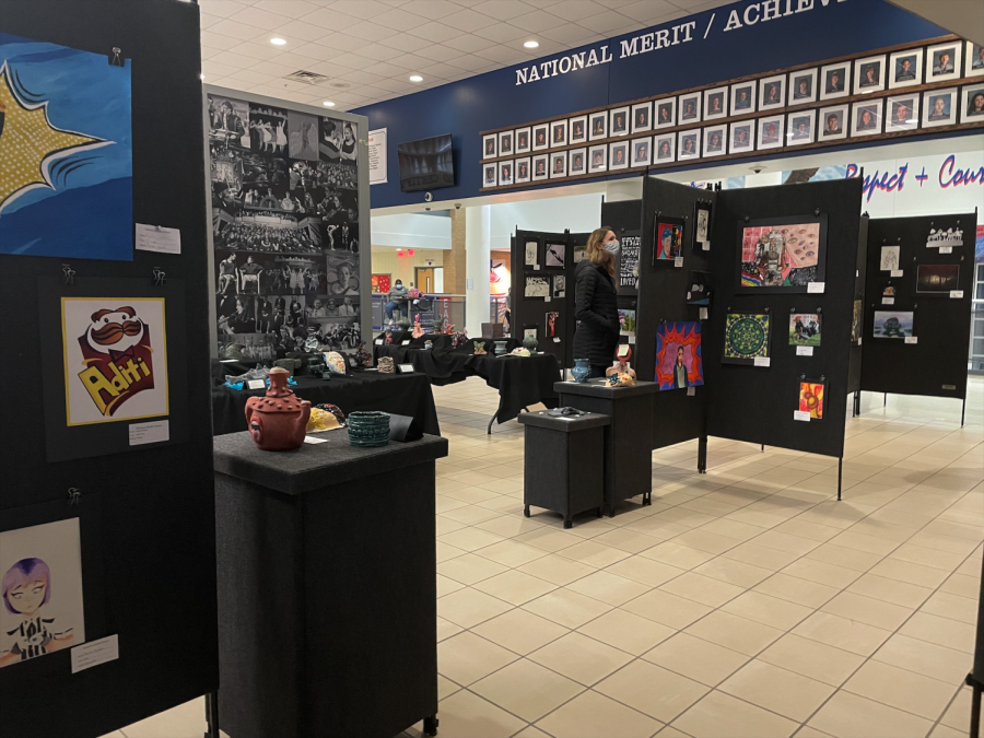 The art show, presented in the Lakes Community high School entrance, was admired by many  on Dec. 1, 2021