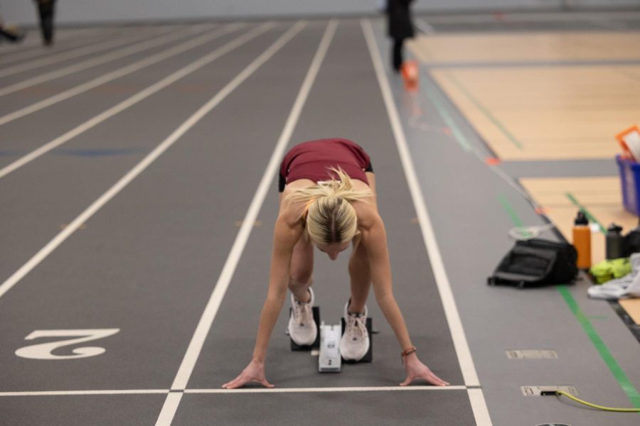 Junior Julia Kraus prepares for her race. 