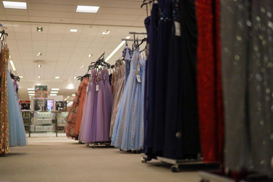 Macys in Gurnee has many variety of colors for the prom dress season. 