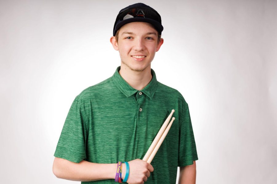 Senior+Zachary+Klemm+enjoys+practicing+percussion+in+his+free+time.