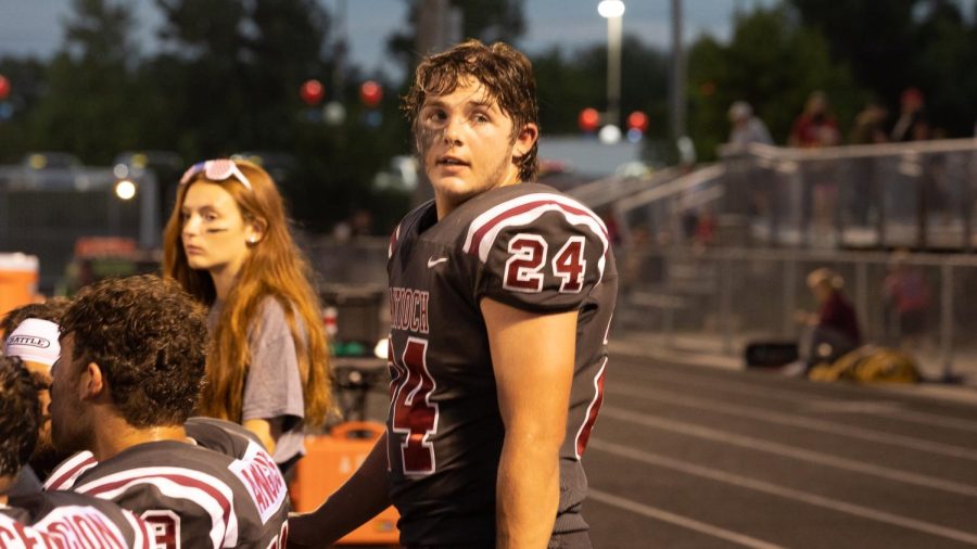 Junior Nick Day on the sideline during a home game.