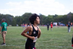 Sophomore Noah Gonzalez running his way to a strong finish.