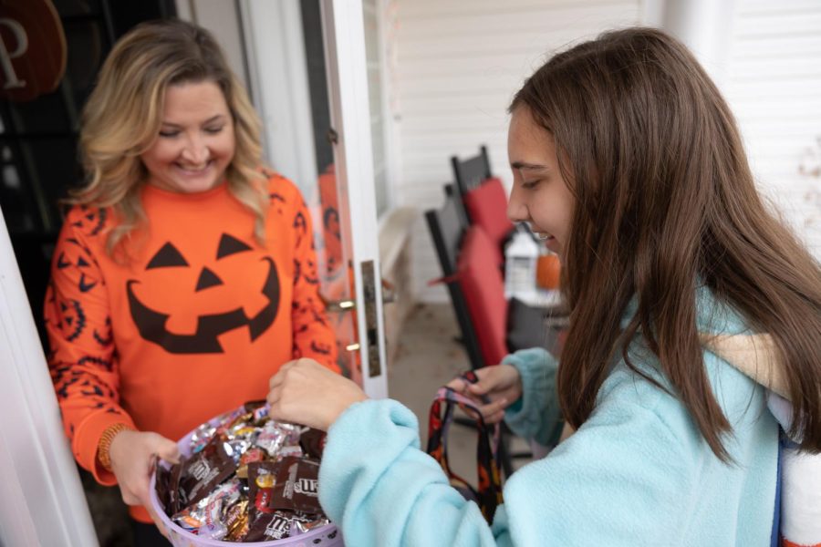 Sophomore Lily Eberhardt trick-or-treating.
