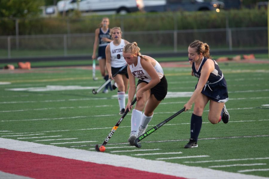Antioch field hockey competing against Francis Parker.