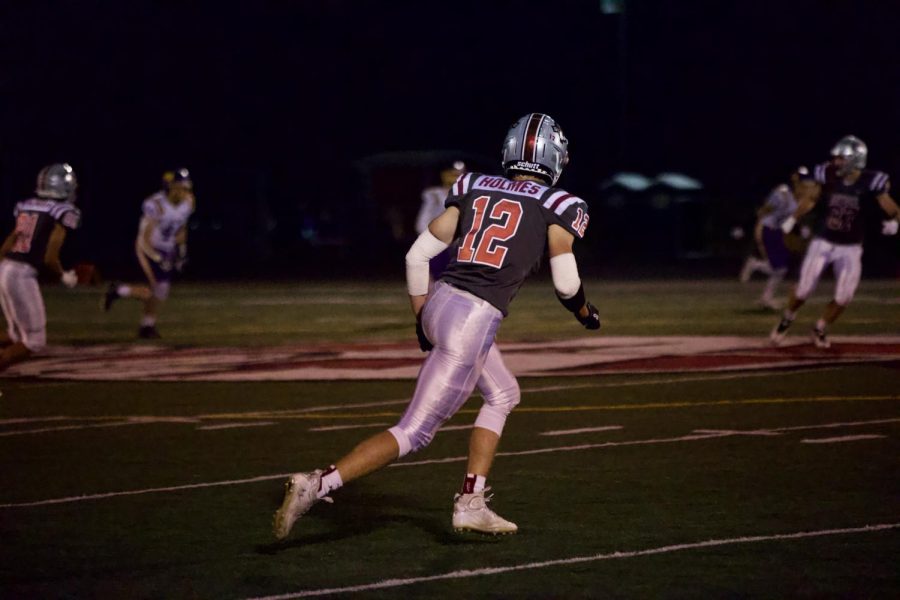 Senior Payton Holmes on the field during the ACHS vs. Wauconda game.