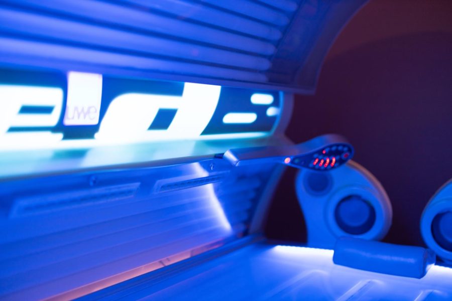 A look inside of a tanning bed at Tropical Tan in Antioch Ill.